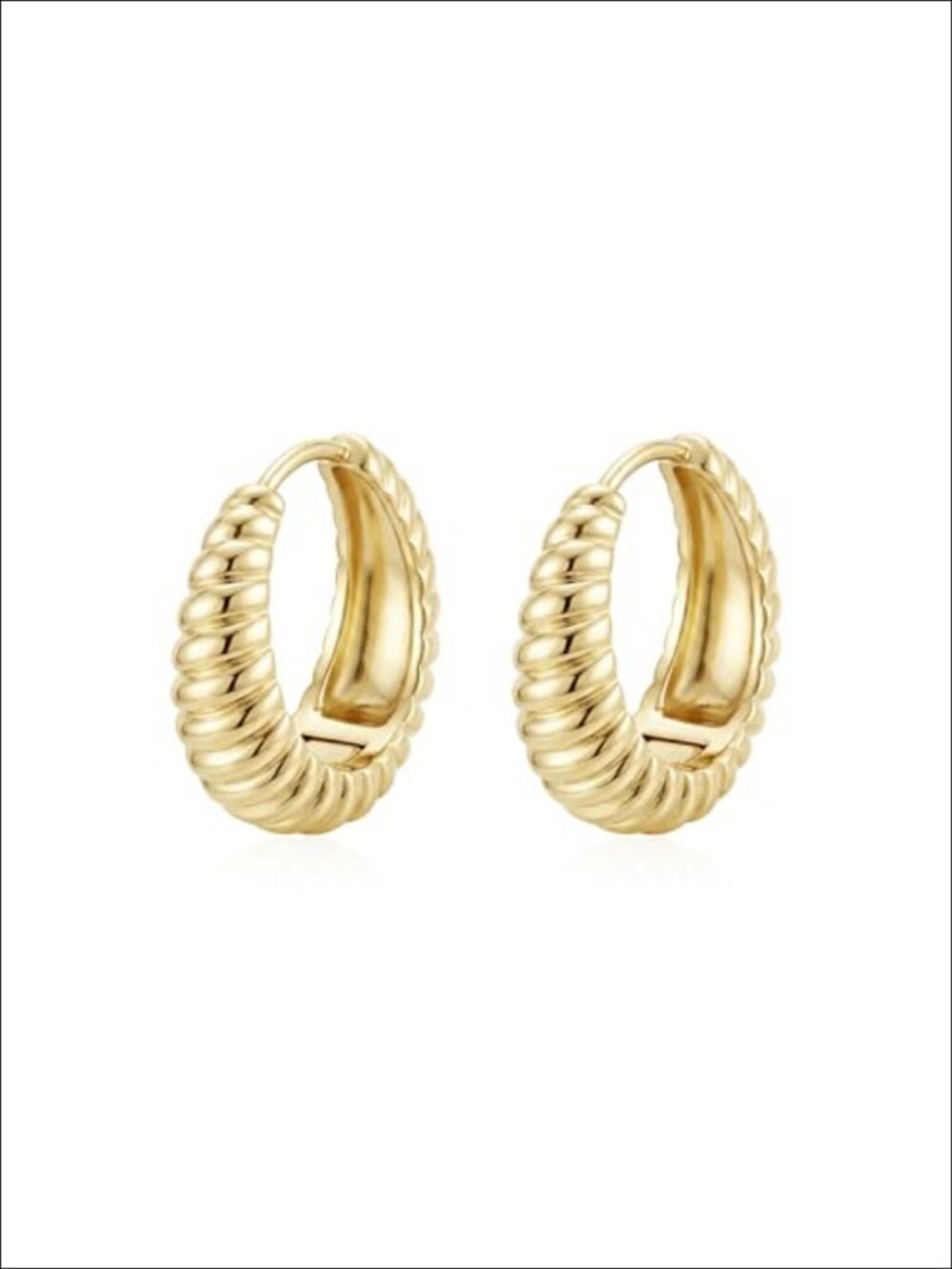 18K Gold Plated Chunky Hoop Earrings Women Thick Hoops Set
